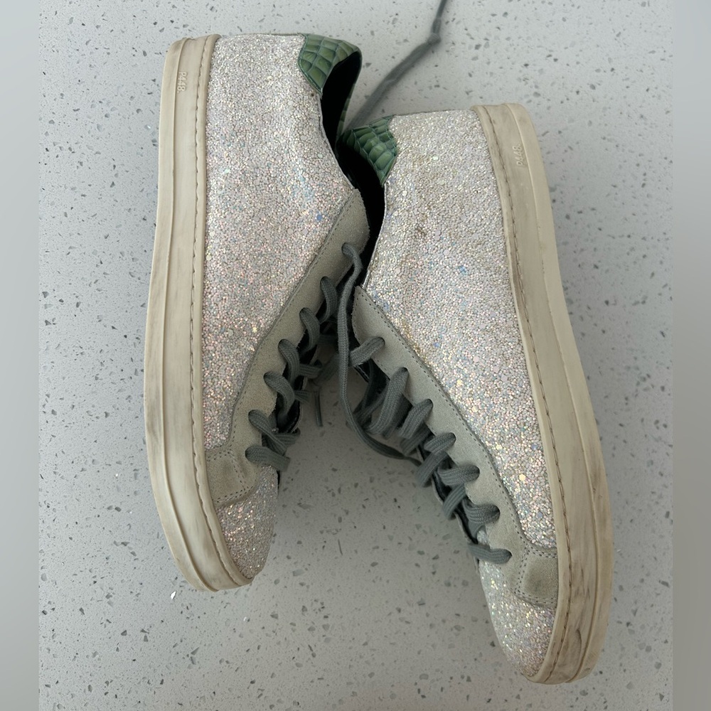 P448 John Iridescent Glitter Sneakers Sz 39 / US 8.5 - Picture 8 of 11